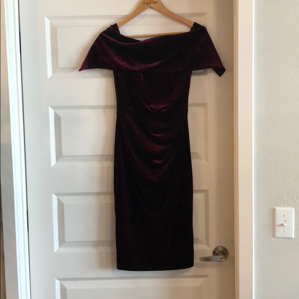 Off The Shoulder Velvet Dress